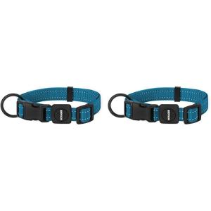 imageBest Pet Supplies Reflective Dog Collar with Adjustable Length HeavyDuty Buckle and Strong Leash DRing Training Walking Jogging Accessory for Small Medium and Large Breeds  Purple MTurquoise