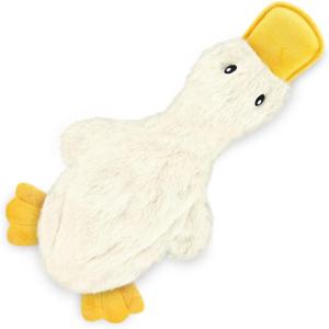 imageBest Pet Supplies Squeaky Tennis Toys for Dogs 2Pack HeavyDuty Interactive Pet Toys for Throwing and Fetching Supports Exercise and Natural Behavior Training Durable  LargeaCrinkle Duck White