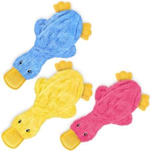 imageBest Pet Supplies Squeaky Tennis Toys for Dogs 2Pack HeavyDuty Interactive Pet Toys for Throwing and Fetching Supports Exercise and Natural Behavior Training Durable  LargeaCrinkle Duck Yellow  Blue  Pink