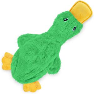 imageBest Pet Supplies Squeaky Tennis Toys for Dogs 2Pack HeavyDuty Interactive Pet Toys for Throwing and Fetching Supports Exercise and Natural Behavior Training Durable  LargeaCrinkle Duck Light Green