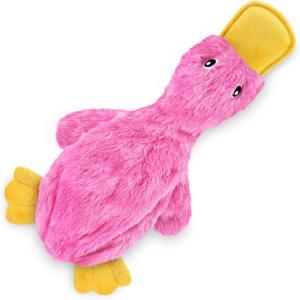 imageBest Pet Supplies Squeaky Tennis Toys for Dogs 2Pack HeavyDuty Interactive Pet Toys for Throwing and Fetching Supports Exercise and Natural Behavior Training Durable  LargeaCrinkle Duck Light Pink