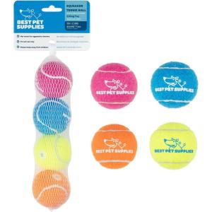 imageBest Pet Supplies Squeaky Tennis Toys for Dogs 2Pack HeavyDuty Interactive Pet Toys for Throwing and Fetching Supports Exercise and Natural Behavior Training Durable  LargeAssorted Color