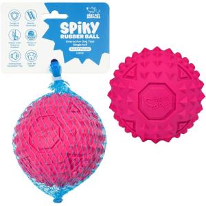 imageBest Pet Supplies Tough Dog Toys for Aggressive Chewers  Squeaky Dog Toys NonToxic Spiky Ball for Dental Health Interactive Toy Fuchsia Green M25quotFuchsia
