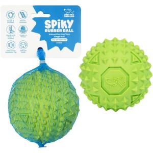 imageBest Pet Supplies Tough Dog Toys for Aggressive Chewers  Squeaky Dog Toys NonToxic Spiky Ball for Dental Health Interactive Toy Fuchsia Green M25quotGreen