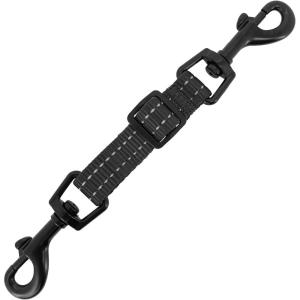 imageBest Pet Supplies Voyager Dog Collar Safety Clip with Dual Clasps Collars and No Pull Harness Connectors Training for Walking Running and Hiking Safety Clip  Black