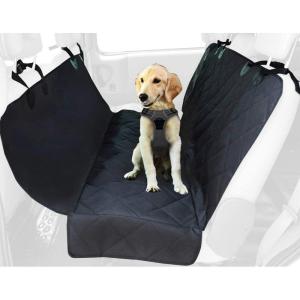 imageBest Pet Supplies Water Resistant Back Seat Cover for Dogs with Protective Pouch  Nonslip Backseat Protector for Cars SUVs ampamp Trucks Grey 58  54 CS210GRBack Seat Black