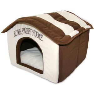 imagePet TentSoft Bed for Dog and Cat by Best Pet Supplies  Beige Corduroy 19quot x 19quot x H19quotBeige w Brown Stripes