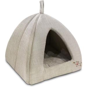 imagePet TentSoft Bed for Dog and Cat by Best Pet Supplies  Beige Corduroy 19quot x 19quot x H19quotLinen Beige
