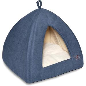 imagePet TentSoft Bed for Dog and Cat by Best Pet Supplies  Beige Corduroy 19quot x 19quot x H19quotNavy