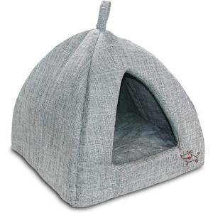 imagePet TentSoft Bed for Dog and Cat by Best Pet Supplies  Gray Linen 16quot x 16quot x H14quot