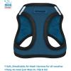 imageBest Pet Supplies  All Weather Mesh Reflective No Pull Harness for Small Medium Dogs Cats  Secure with Hook ampamp Loop Fastener Buckle Double DRings  Blue Trim MLeash Harness Set Blue Base