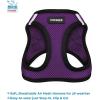 imageBest Pet Supplies  All Weather Mesh Reflective No Pull Harness for Small Medium Dogs Cats  Secure with Hook ampamp Loop Fastener Buckle Double DRings  Blue Trim MLeash Harness Set Purple Base