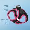 imageBest Pet Supplies  All Weather Mesh Reflective No Pull Harness for Small Medium Dogs Cats  Secure with Hook ampamp Loop Fastener Buckle Double DRings  Blue Trim MHarness Pink Trim