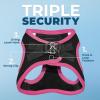 imageBest Pet Supplies  All Weather Mesh Reflective No Pull Harness for Small Medium Dogs Cats  Secure with Hook ampamp Loop Fastener Buckle Double DRings  Blue Trim MHarness Pink Trim