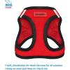 imageBest Pet Supplies  All Weather Mesh Reflective No Pull Harness for Small Medium Dogs Cats  Secure with Hook ampamp Loop Fastener Buckle Double DRings  Blue Trim MLeash Harness Set Red Base