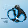 imageBest Pet Supplies  All Weather Mesh Reflective No Pull Harness for Small Medium Dogs Cats  Secure with Hook ampamp Loop Fastener Buckle Double DRings  Blue Trim MHarness Blue Trim