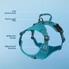 imageVoyager No Pull Dog Harness for Medium Dogs Dual Leash Attachments Adjustable Soft but Strong Pet Harness with 3M Reflective Technology Fuchsia Nylon M Chest 2025quotHarness Turquoise Nylon