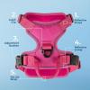 imageVoyager No Pull Dog Harness for Medium Dogs Dual Leash Attachments Adjustable Soft but Strong Pet Harness with 3M Reflective Technology Fuchsia Nylon M Chest 2025quotFuchsia Nylon