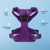 imageVoyager No Pull Dog Harness for Medium Dogs Dual Leash Attachments Adjustable Soft but Strong Pet Harness with 3M Reflective Technology Fuchsia Nylon M Chest 2025quotHarness Purple Lattice Nylon