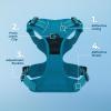 imageVoyager No Pull Dog Harness for Medium Dogs Dual Leash Attachments Adjustable Soft but Strong Pet Harness with 3M Reflective Technology Fuchsia Nylon M Chest 2025quotHarness Turquoise Nylon