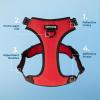 imageVoyager No Pull Dog Harness for Medium Dogs Dual Leash Attachments Adjustable Soft but Strong Pet Harness with 3M Reflective Technology Fuchsia Nylon M Chest 2025quotHarness Red Lattice Nylon