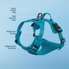 imageVoyager No Pull Dog Harness for Medium Dogs Dual Leash Attachments Adjustable Soft but Strong Pet Harness with 3M Reflective Technology Fuchsia Nylon M Chest 2025quotHarness Turquoise Nylon