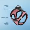 imageVoyager StepIn Air Dog Harness  All Weather Mesh Reflective No Pull Harness for Small Medium Dogs Cats  Secure with Hook ampamp Loop Fastener Buckle Double DRings  RedBlack Trim LHarness PinkBlack Trim