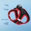 imageVoyager StepIn Air Dog Harness  All Weather Mesh Reflective No Pull Harness for Small Medium Dogs Cats  Secure with Hook ampamp Loop Fastener Buckle Double DRings  RedBlack Trim LHarness BlackRed Trim