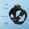 imageVoyager StepIn Air Dog Harness  All Weather Mesh Reflective No Pull Harness for Small Medium Dogs Cats  Secure with Hook ampamp Loop Fastener Buckle Double DRings  RedBlack Trim LHarness BlackBlack Trim