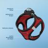 imageVoyager StepIn Air Dog Harness  All Weather Mesh Reflective No Pull Harness for Small Medium Dogs Cats  Secure with Hook ampamp Loop Fastener Buckle Double DRings  RedBlack Trim LHarness RedBlack Trim