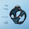imageVoyager StepIn Air Dog Harness  All Weather Mesh Reflective No Pull Harness for Small Medium Dogs Cats  Secure with Hook ampamp Loop Fastener Buckle Double DRings  RedBlack Trim LHarness BlueBlack Trim