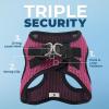imageVoyager StepIn Air Dog Harness  All Weather Mesh Reflective No Pull Harness for Small Medium Dogs Cats  Secure with Hook ampamp Loop Fastener Buckle Double DRings  RedBlack Trim LHarness Fuchsia 2Tone