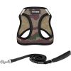 imageBest Pet Supplies  All Weather Mesh Reflective No Pull Harness for Small Medium Dogs Cats  Secure with Hook ampamp Loop Fastener Buckle Double DRings  Blue Trim MLeash Harness Set Army Base