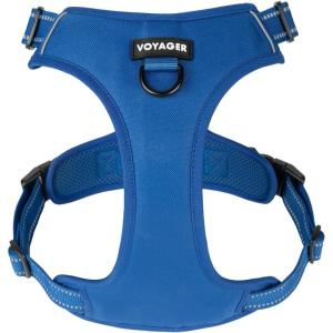 imageVoyager No Pull Dog Harness for Medium Dogs Dual Leash Attachments Adjustable Soft but Strong Pet Harness with 3M Reflective Technology Fuchsia Nylon M Chest 2025quotHarness Royal Blue Lattice Nylon