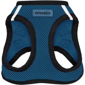 imageVoyager StepIn Air Dog Harness  All Weather Mesh Reflective No Pull Harness for Small Medium Dogs Cats  Secure with Hook ampamp Loop Fastener Buckle Double DRings  RedBlack Trim LHarness BlueBlack Trim