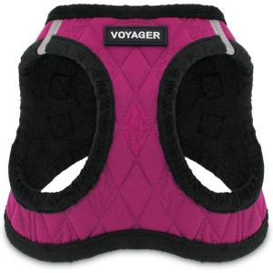 imageVoyager StepIn Plush Dog Harness  Soft Plush Step In Vest Harness for Small and Medium Dogs by Best Pet Supplies  Harness Turquoise Plush M Chest 16  18quotHarness Red Rose Plush