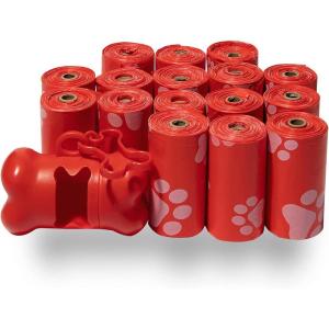 imageBest Pet Supplies Poop Bags for Dogs 50 PostConsumer Recycled Content dog waste bags on rolls fits all poop bag holders for leashes  150 Count Assorted Colors ScentedRed