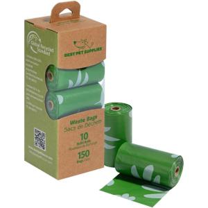 imageBest Pet Supplies Poop Bags for Dogs 50 PostConsumer Recycled Content dog waste bags on rolls fits all poop bag holders for leashes  150 Count Assorted Colors ScentedGRS Green Unscented
