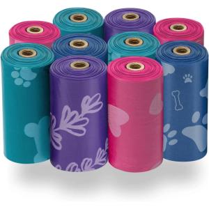 imageBest Pet Supplies Poop Bags for Dogs 50 PostConsumer Recycled Content dog waste bags on rolls fits all poop bag holders for leashes  150 Count Assorted Colors ScentedAssorted Colors 2