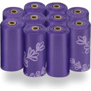 imageBest Pet Supplies Poop Bags for Dogs 50 PostConsumer Recycled Content dog waste bags on rolls fits all poop bag holders for leashes  150 Count Assorted Colors ScentedPurple Lavender Scented
