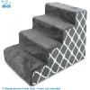 imageBest Pet Supplies Foam Pet Steps Cover for Small Dogs and Cats Portable Ramp Stairs for Couch Sofa and High Bed Climbing Cover Only  Ash Gray Linen 3Step Cover OnlyGray Lattice