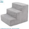 imageBest Pet Supplies Foam Pet Steps Cover for Small Dogs and Cats Portable Ramp Stairs for Couch Sofa and High Bed Climbing Cover Only  Ash Gray Linen 3Step Cover OnlyGray