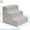 imageBest Pet Supplies Foam Pet Steps Cover for Small Dogs and Cats Portable Ramp Stairs for Couch Sofa and High Bed Climbing Cover Only  Ash Gray Linen 3Step Cover OnlySand
