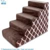 imageBest Pet Supplies Foam Pet Steps Cover for Small Dogs and Cats Portable Ramp Stairs for Couch Sofa and High Bed Climbing Cover Only  Ash Gray Linen 3Step Cover OnlyBrown Lattice Print