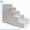 imageBest Pet Supplies Foam Pet Steps Cover for Small Dogs and Cats Portable Ramp Stairs for Couch Sofa and High Bed Climbing Cover Only  Ash Gray Linen 3Step Cover OnlySand