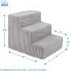 imageBest Pet Supplies Foam Pet Steps Cover for Small Dogs and Cats Portable Ramp Stairs for Couch Sofa and High Bed Climbing Cover Only  Ash Gray Linen 3Step Cover OnlyGray