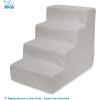 imageBest Pet Supplies Foam Pet Steps Cover for Small Dogs and Cats Portable Ramp Stairs for Couch Sofa and High Bed Climbing Cover Only  Ash Gray Linen 3Step Cover OnlySand