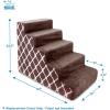 imageBest Pet Supplies Foam Pet Steps Cover for Small Dogs and Cats Portable Ramp Stairs for Couch Sofa and High Bed Climbing Cover Only  Ash Gray Linen 3Step Cover OnlyBrown Lattice Print