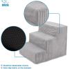 imageBest Pet Supplies Foam Pet Steps Cover for Small Dogs and Cats Portable Ramp Stairs for Couch Sofa and High Bed Climbing Cover Only  Brown Lattice 5Step Cover OnlyGray