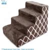imageBest Pet Supplies Foam Pet Steps Cover for Small Dogs and Cats Portable Ramp Stairs for Couch Sofa and High Bed Climbing Cover Only  Brown Lattice 5Step Cover OnlyBrown Lattice Print